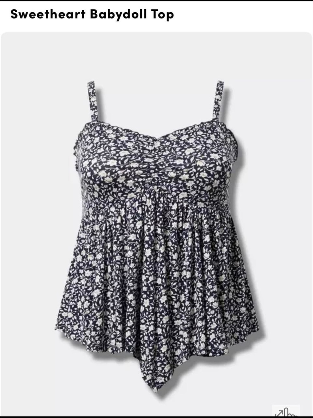 torrid NWT Navy Floral Sweetheart Camisole Tank